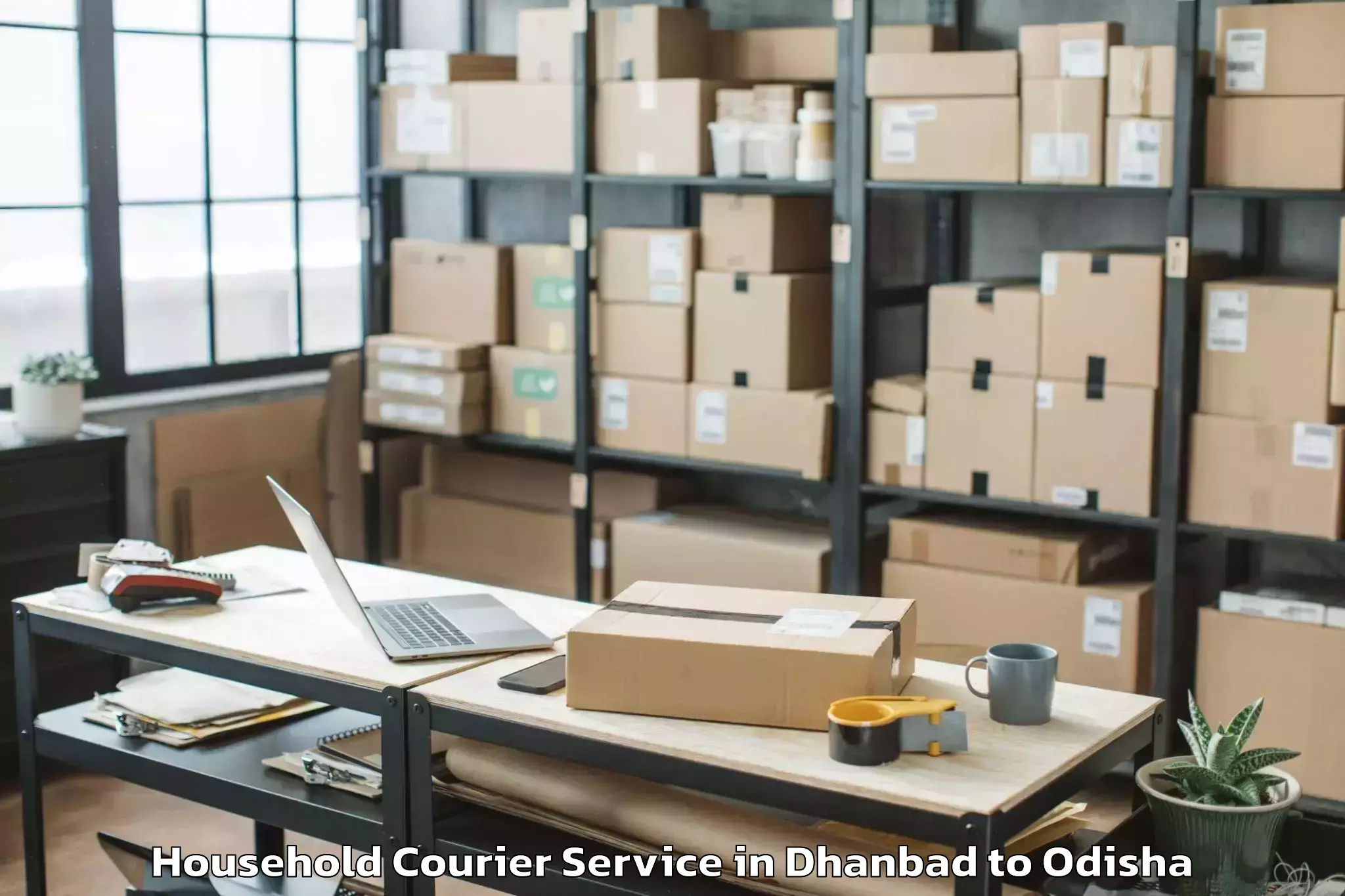 Easy Dhanbad to Kuchaiburi Household Courier Booking